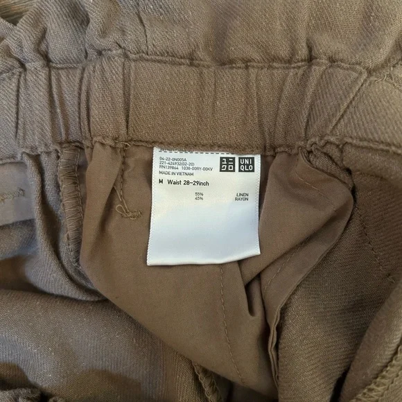 Uniqlo Tan Wide Leg High-Waisted Pants Size M - Picture 8 of 9